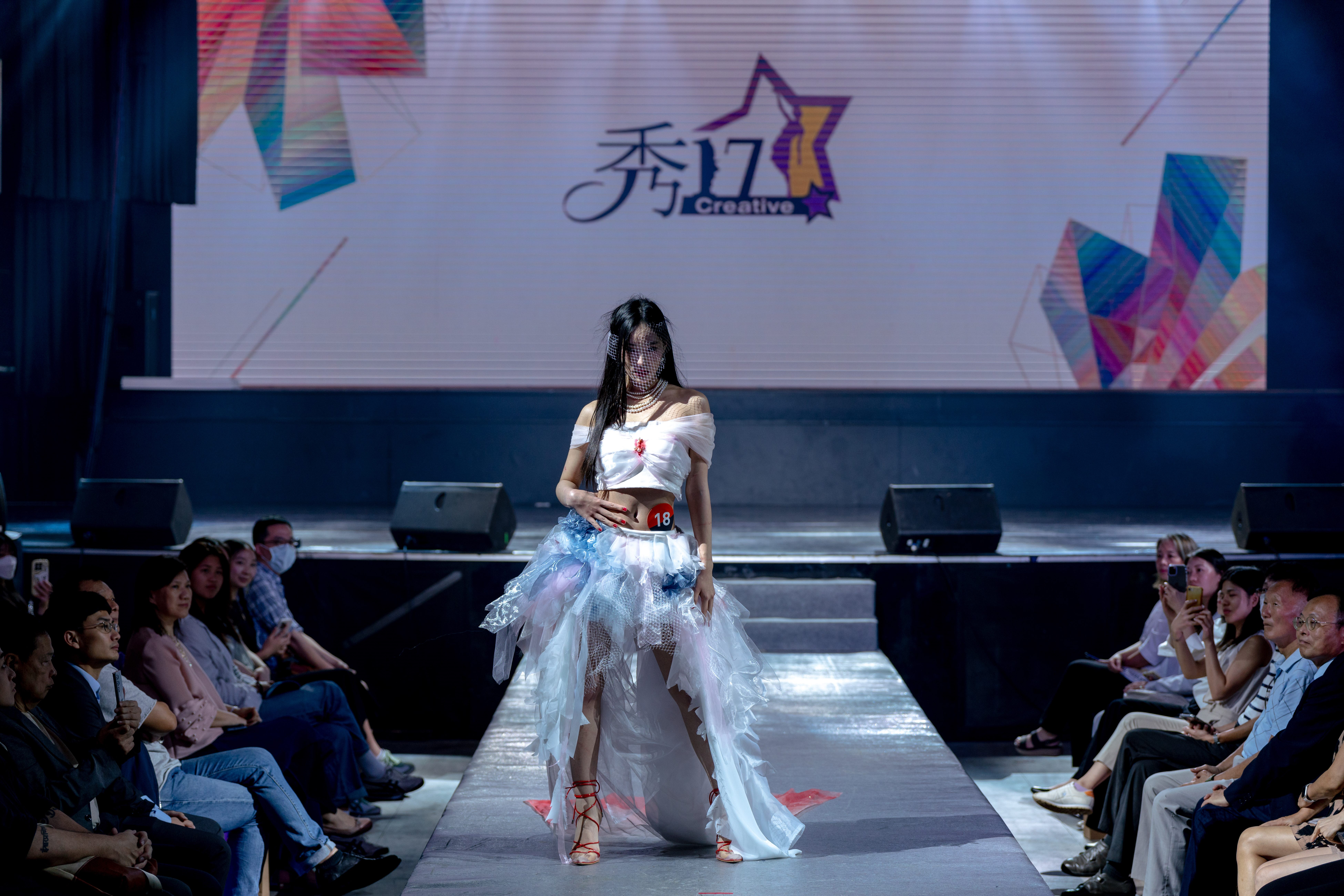 相關圖片 圖5：2024秀17青少年時尚造型設計競賽隊伍走秀-白色衣服