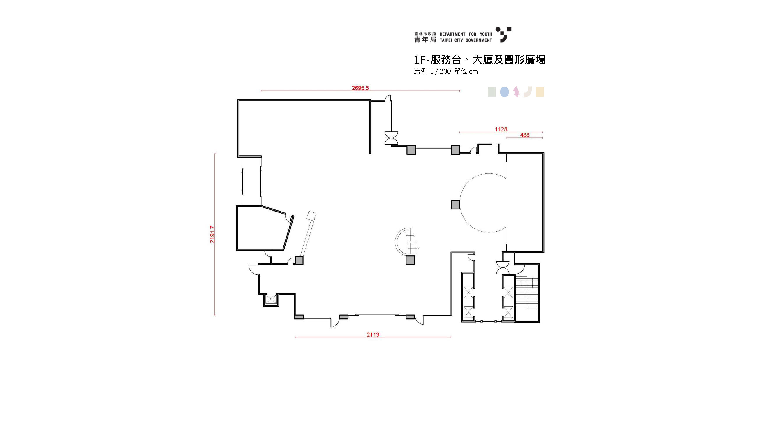 1樓-大廳及圓形展區 平面圖